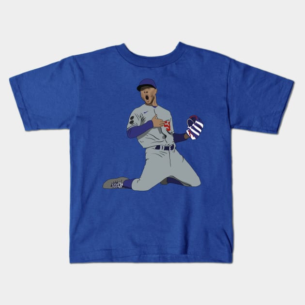Mookie Betts Game Winning Catch Los Angeles Baseball Kids T-Shirt by Hevding